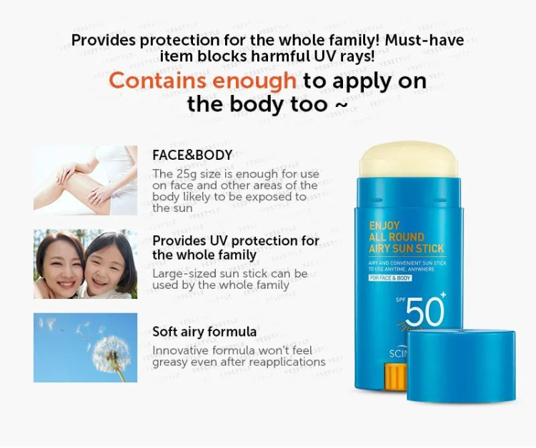  SCINIC  Enjoy Super Active Airy Sun Stick SPF50 + PA++++  ستيك الوقايه من اشعه الشمس 