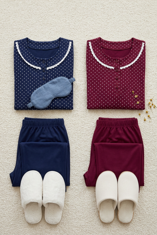 بيجامه قطن كم كامل 116