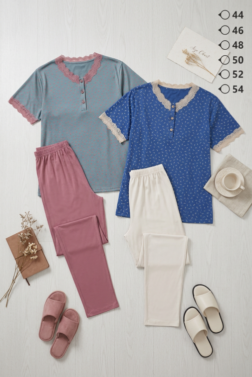 بيجامه نص كم   قطن 125