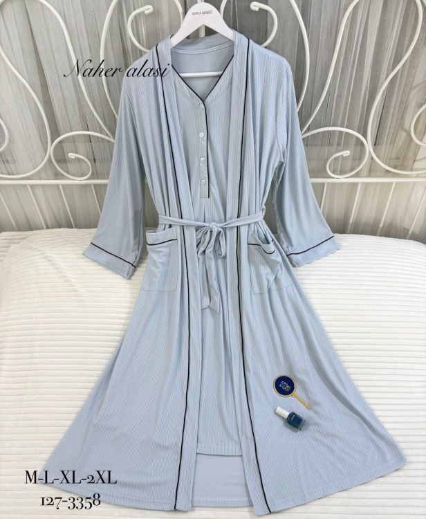 قميص نوم مع روب حمل ونفاس 3358