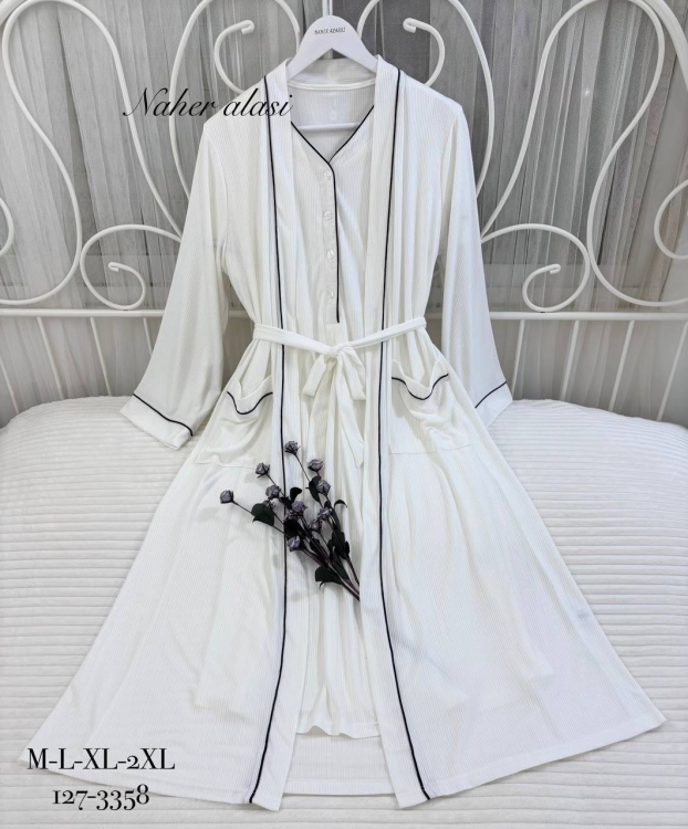 قميص نوم مع روب حمل ونفاس 3358