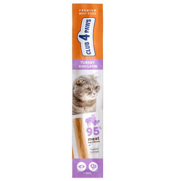 Meat stick Turkey and lamb for cats Club 4 Paws Premium Meat Stick Turkey & Lamb 5 g 