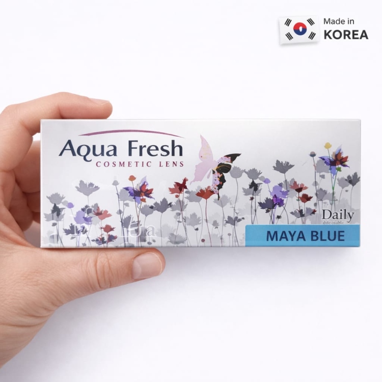 عدسات الاصقة عدد 5 ازواج اكوا فرش الكورية MAYA BLUE