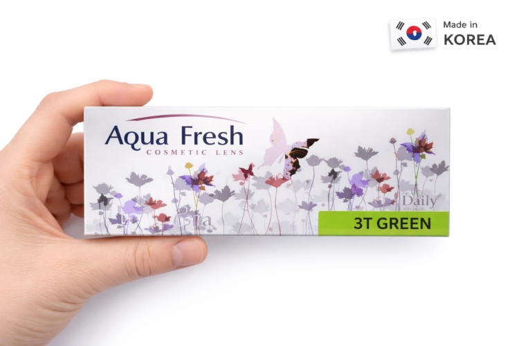 عدسات الاصقة عدد 5 ازواج اكوا فرش الكورية OLIVE GREEN 