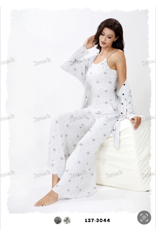 بيجامه 3 قطع فسيكوز 3044