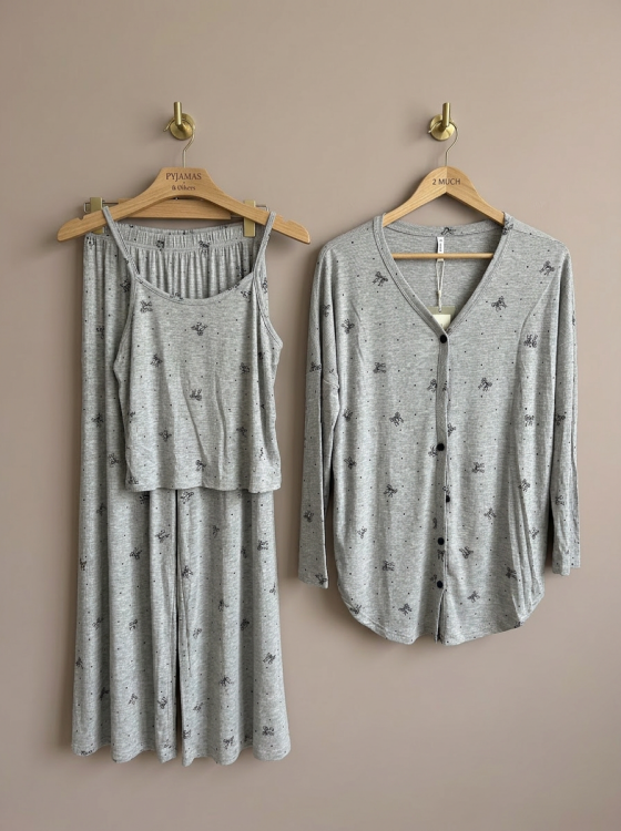 بيجامه 3 قطع فسيكوز 3044