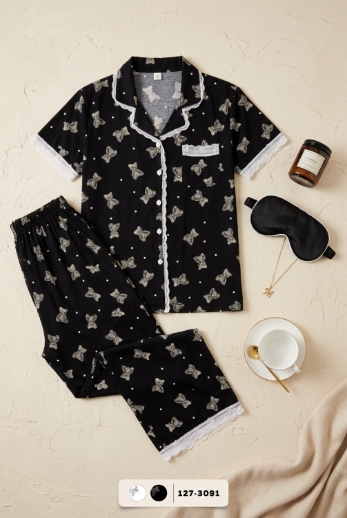 بيجامه فسيكوز قطن 3091