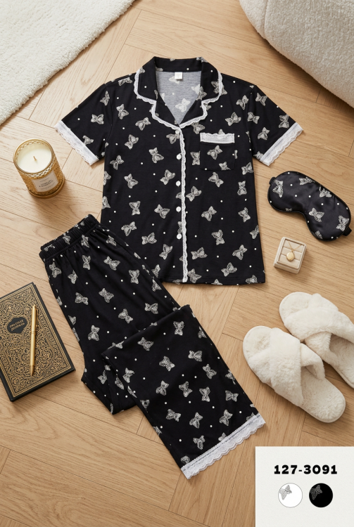 بيجامه فسيكوز قطن 3091