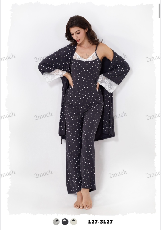 بيجامه قطن 3 قطع 3127