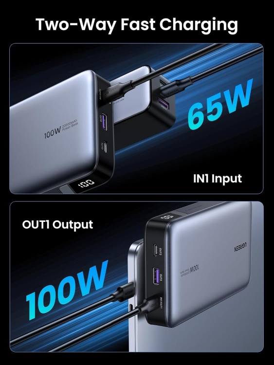 UGREEN 25188-PB720  POWER BANK 20000MAH PD 100W