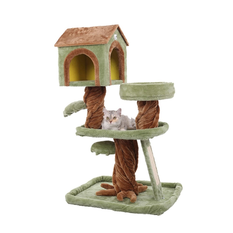 Home Plant Style - Green Cat Tower for Indoor Cats, Multi-Level