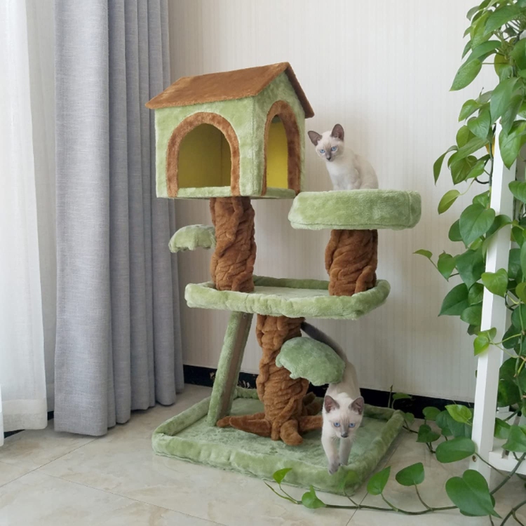 Home Plant Style - Green Cat Tower for Indoor Cats, Multi-Level