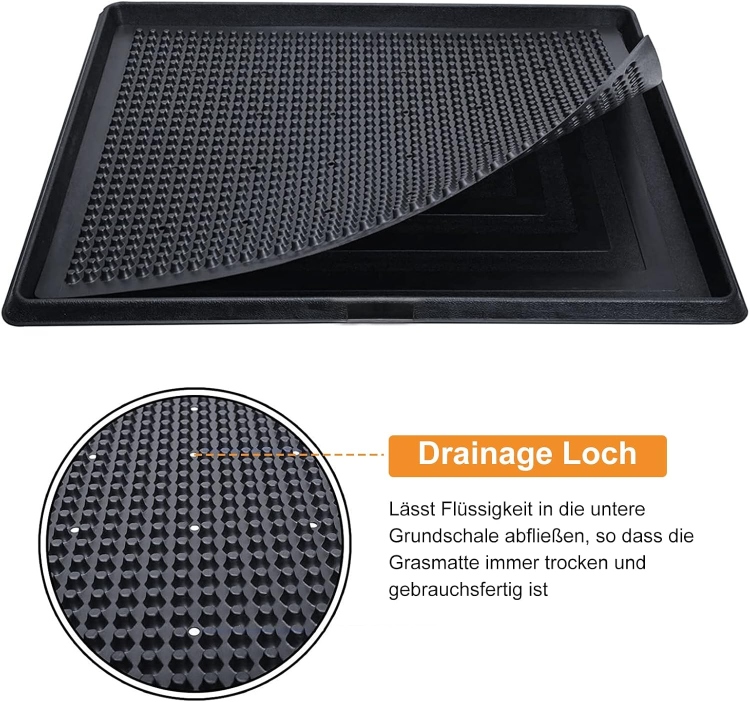 Dog Toilet Balcony with Artificial Grass,, 3 Layer System Pet Training Pads for Small, Large, Older Dogs ‎60 x 44.7 x 3.7 cm