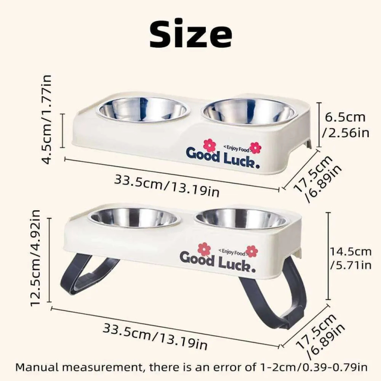 صحن مزدوج ستانلس مع ستاند 