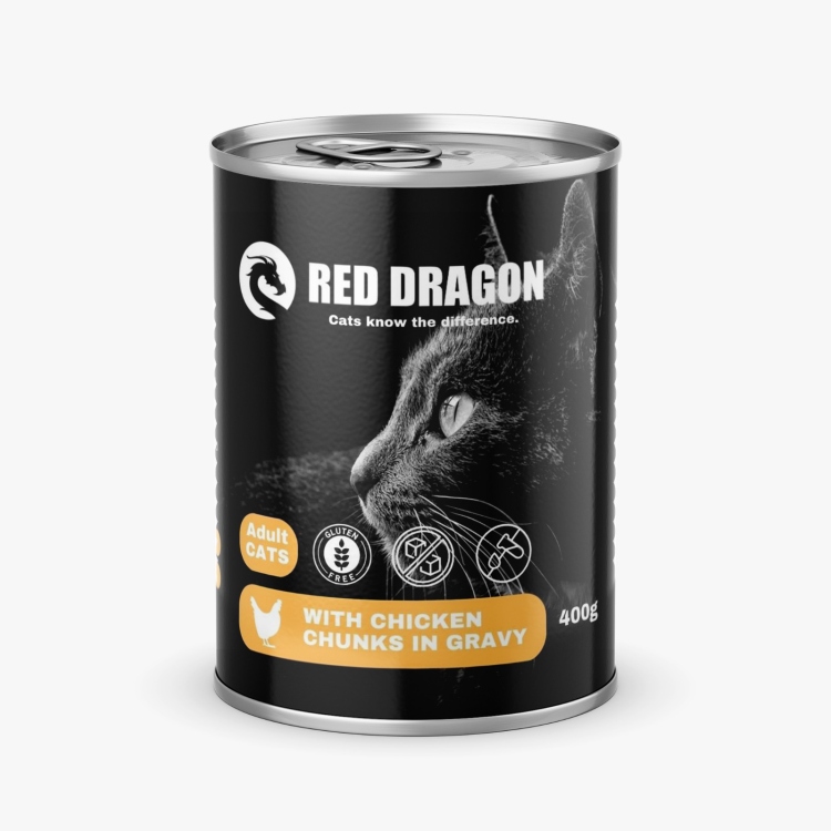 Red dragon wet food chicken عدد 24 عليه