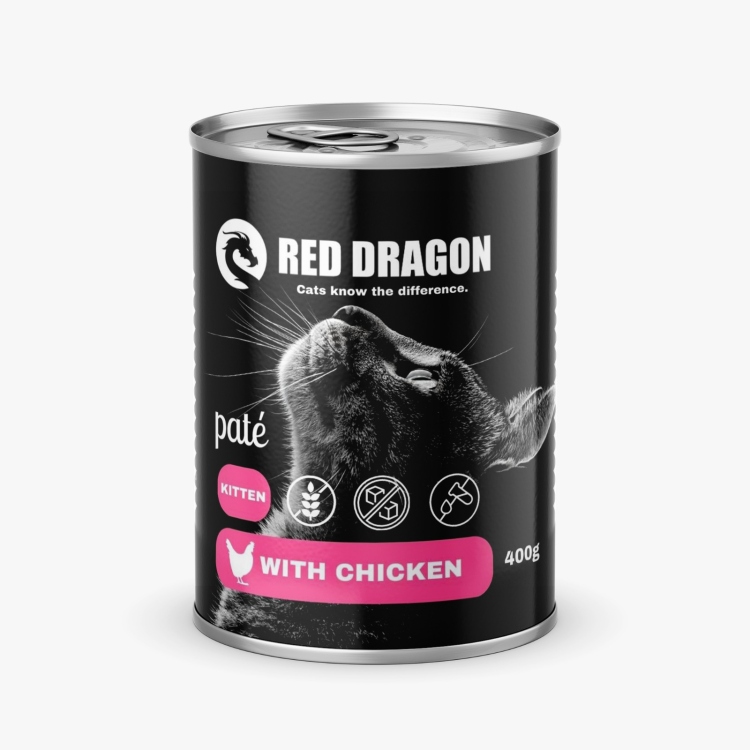 Red dragon wet food Kitten Pate عدد 24 علبه
