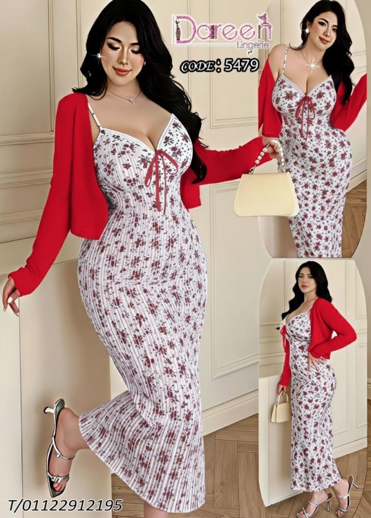 فستان طويل مع جاكيت