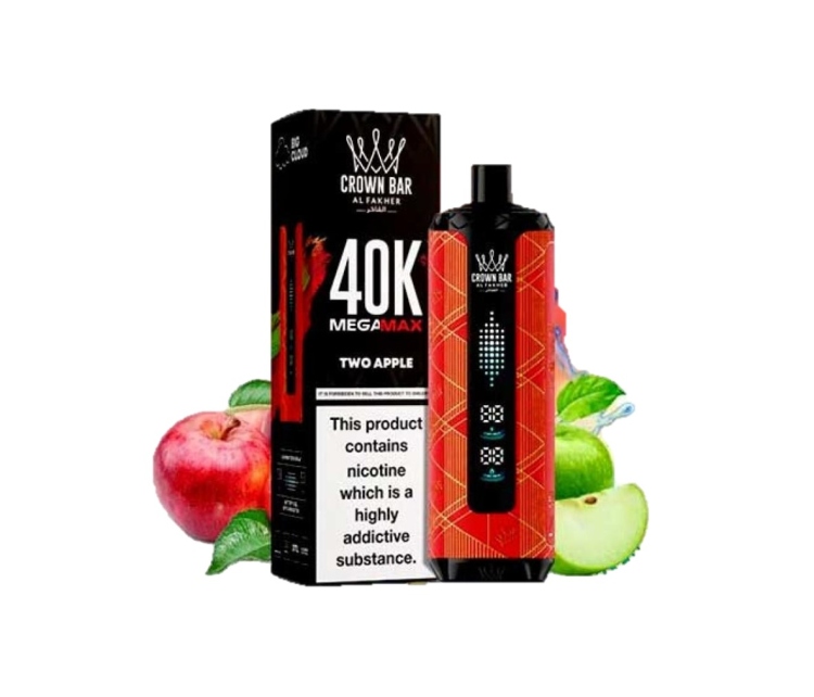 ALFAKHER CROWN BAR - Two Apple - 40K Puff, Rechargeable, Disposable Vape 
