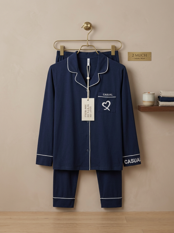 بيجامه قطعتين بيور قطن  3253