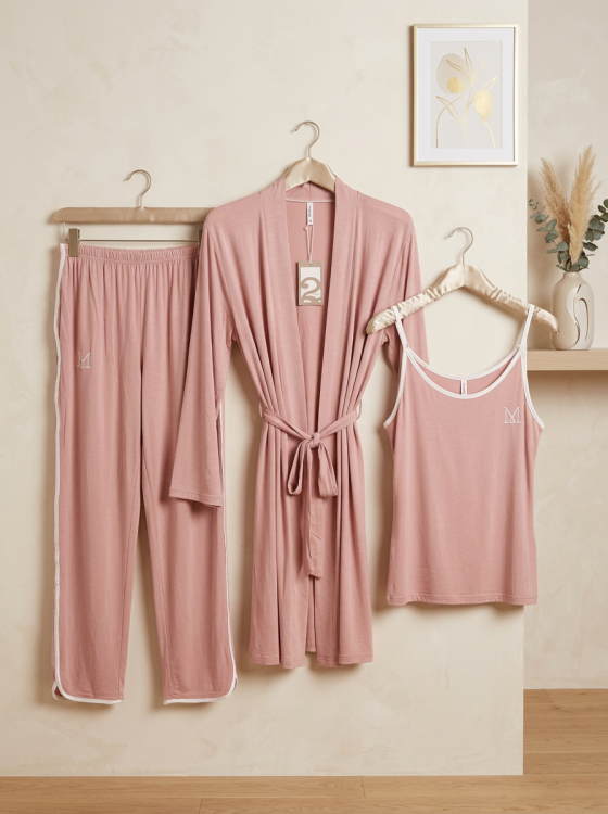 بيجامه فسيكوز قطن 3 قطع 3133