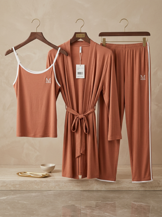 بيجامه فسيكوز قطن 3 قطع 3133