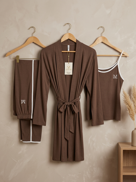 بيجامه فسيكوز قطن 3 قطع 3133