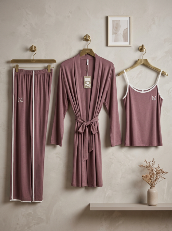 بيجامه فسيكوز قطن 3 قطع 3133