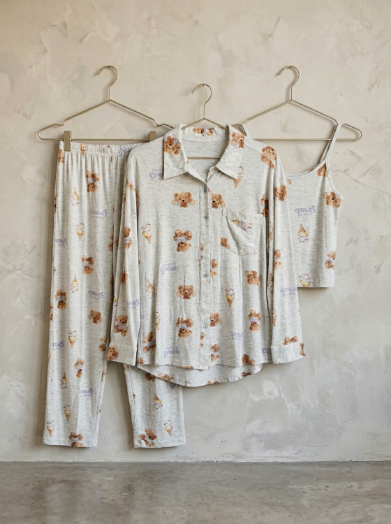 بيجامه فسيكوز 3 قطع 3114