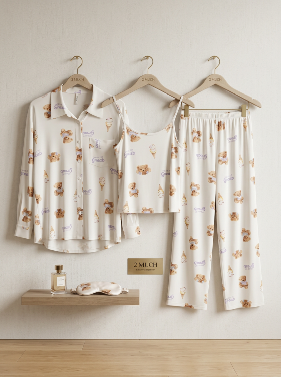 بيجامه فسيكوز 3 قطع 3114