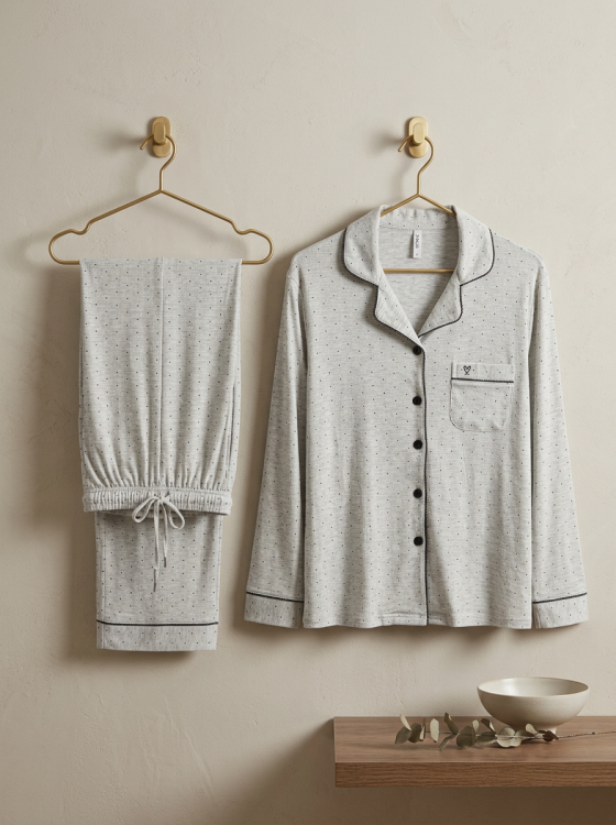 بيجامه محزز قطن 3007