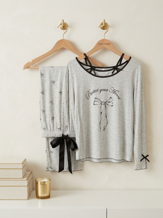 بيجامه محزز قطن 3042