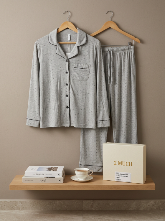 بيجامه محزز قطن 3007