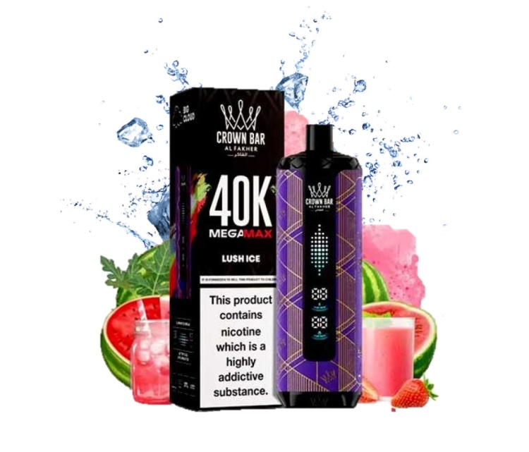 ALFAKHER CROWN BAR - Lush Ice - 40K Puff, Rechargeable, Disposable Vape 