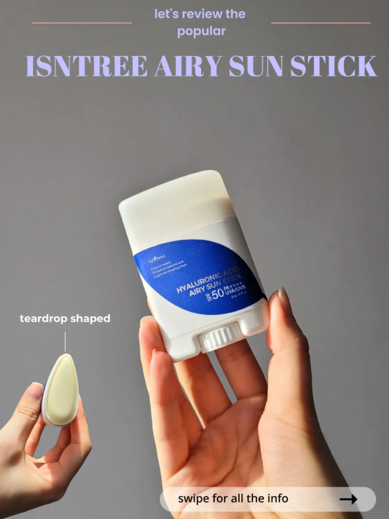 Isntree Hyaluronic Acid Airy Sun Stick واقي شمس ستيك من ازنتري بالهايرونيك اسد