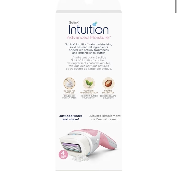 Schick Intuition Advanced Moisturizing Womens Razor with Shea Butter, 1 Handle with 2 Refills