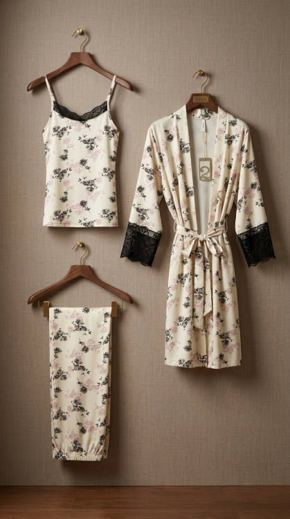 بيجامه بيور قطن 3 قطع 3204