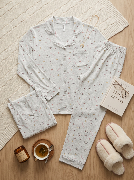 بيجامه 3 قطع  قطن 3047