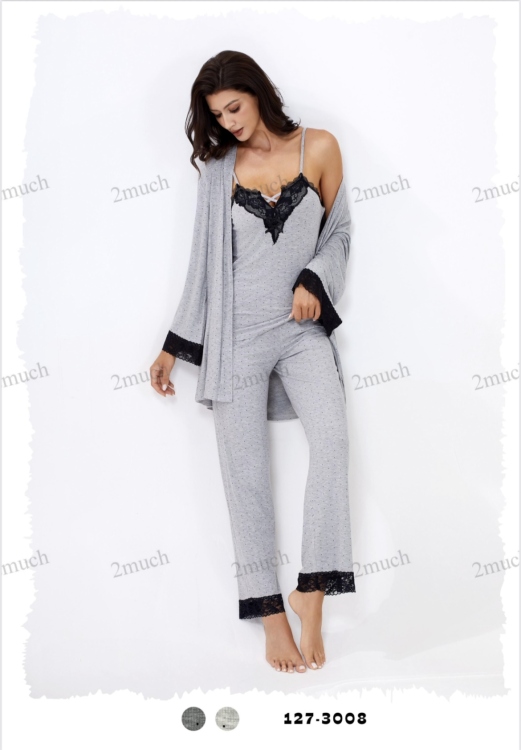 بيجامه 3 قطع  قطن 3008