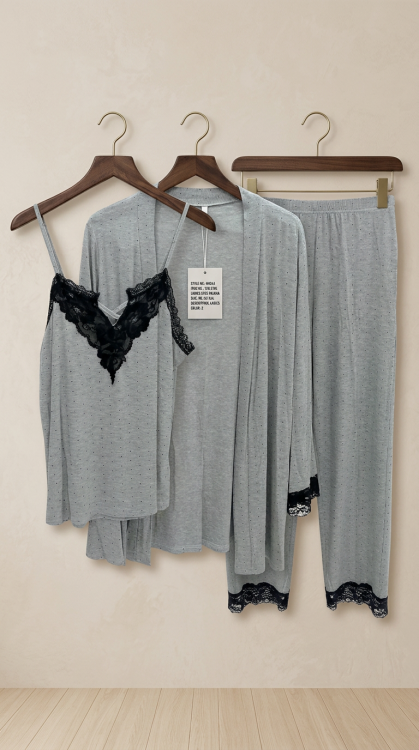 بيجامه 3 قطع  قطن 3008