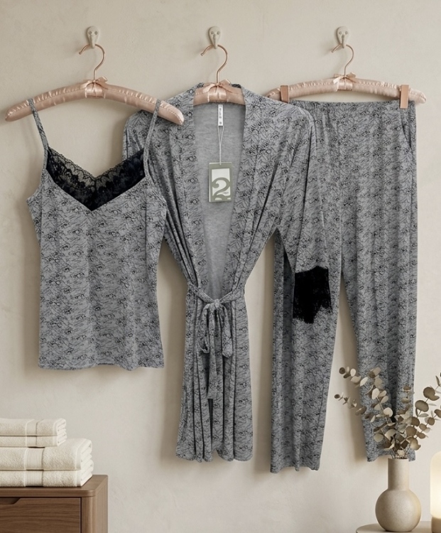 بيجامه 3 قطع  قطن 3110