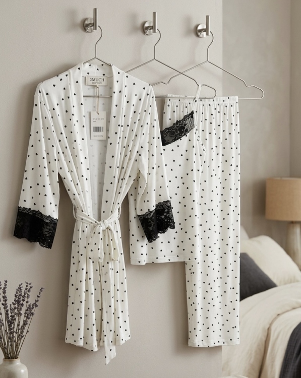 بيجامه قطن 3 قطع 3127