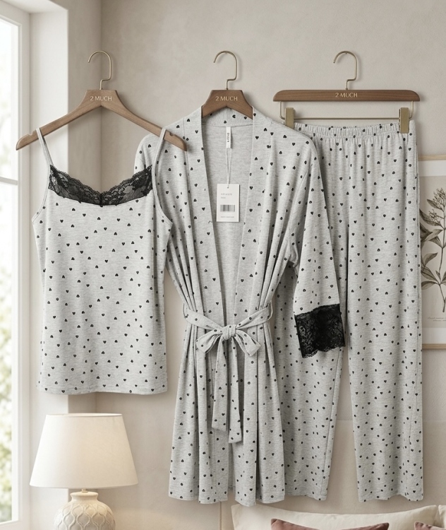 بيجامه قطن 3 قطع 3127