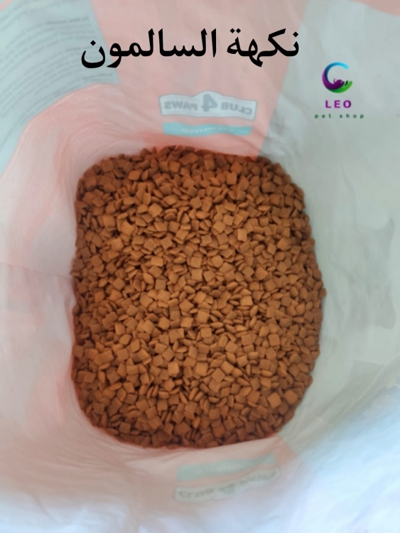 دراي فود club 4 paws للقطط المعقمة بالتوزين نكهة السالمون 