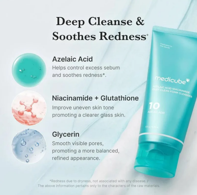 medicube,  Azelaic Acid Niacinamide Deep Clean Foam Cleanser
