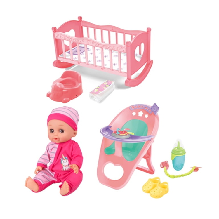 لعبة مع بيبي وسرير وكوت والعديد من الاودات الممتعة