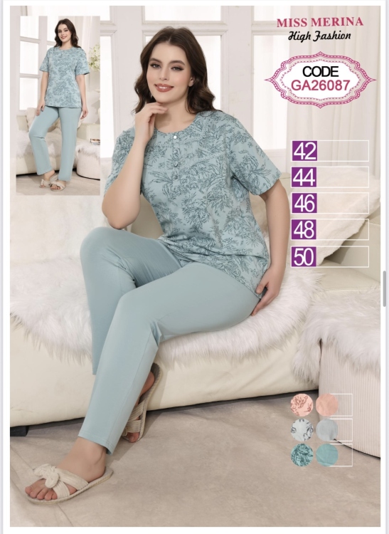 بيجامه قطعتين قطن 26087 