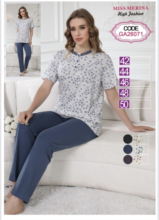 بيجامه قطعتين قطن 26071