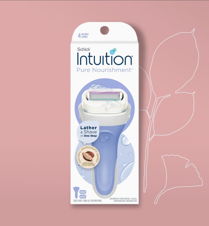 الشفرة الحنونه schick intuition  with organic cocoa butter 