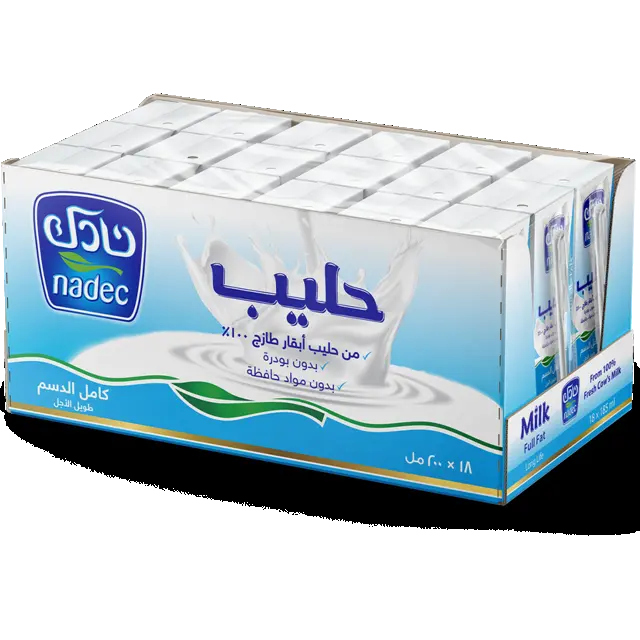 نادك حليب طويل الاجل 18 × 200 مل