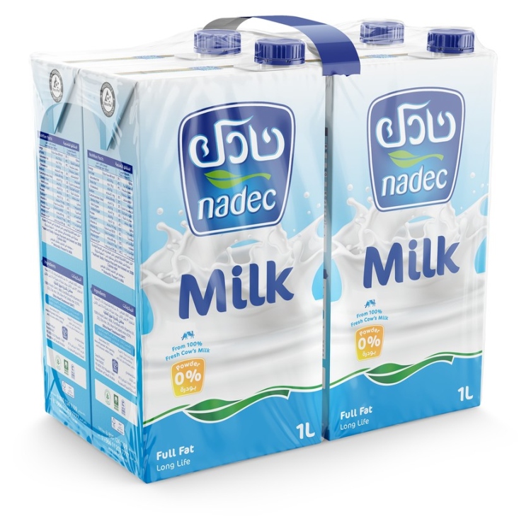 نادك حليب كامل الدسم طويل الأجل عبوة متعددة 1x4 لتر